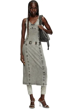 Diesel Abito midi effetto denim Vestito Donna