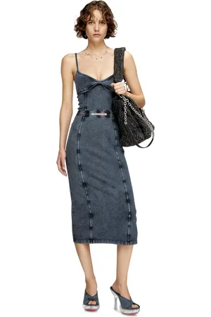 Diesel Abito midi in jersey effetto denim Vestiti Donna