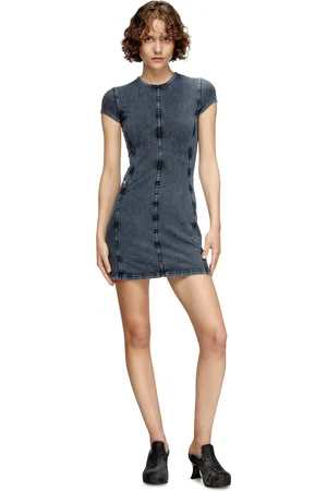 Diesel Abito mini in jersey effetto denim Vestiti Donna