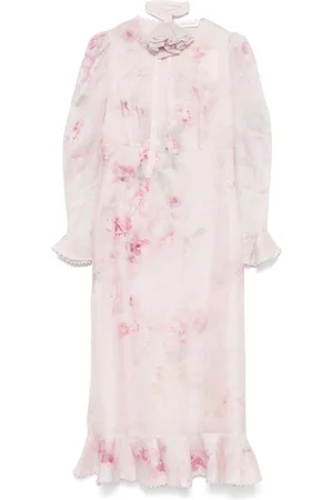 ZIMMERMANN | Abito midi chiaro con stampa floreale | female | | 2