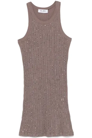 The Attico | Abito mini aderente in cotone con strass | female | | 40