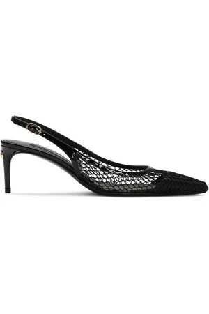 Dolce & Gabbana | Scarpe nere in pelle con dettagli in rete | female | | 36