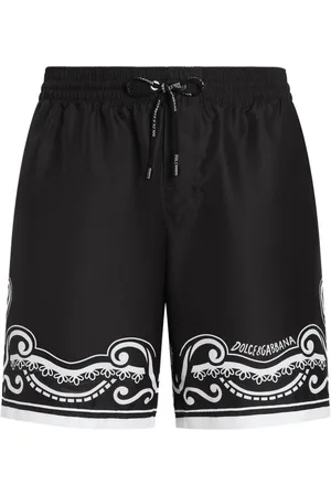 Dolce & Gabbana | Costume shorts neri con stampa bianca | male | | 3