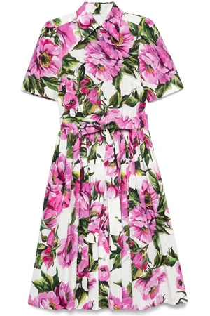 Dolce & Gabbana | Abito longuette floreale con cintura in vita | female | | 42