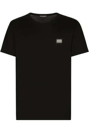 Dolce & Gabbana | T-shirt in cotone con placca in metallo con logo frontale | male | | 48