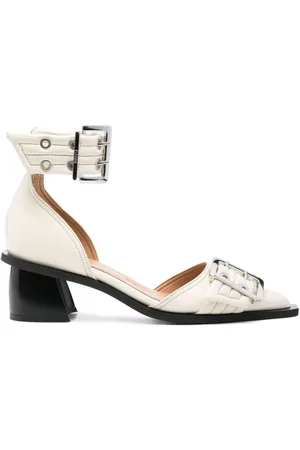 Ganni | Decollete color avorio con fibbie | female | | 36