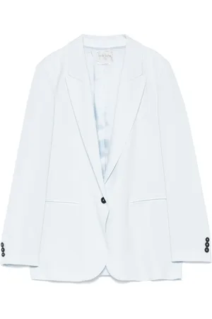 FORTE FORTE | Blazer celeste a doppio petto con tasche | female | | 0
