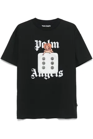 Palm Angels | T-shirt nera con stampa dado e logo frontale | male | | L