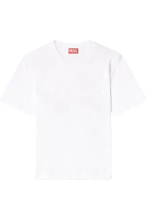 Diesel | T-shirt bianca con logo grande ricamato | male | | L