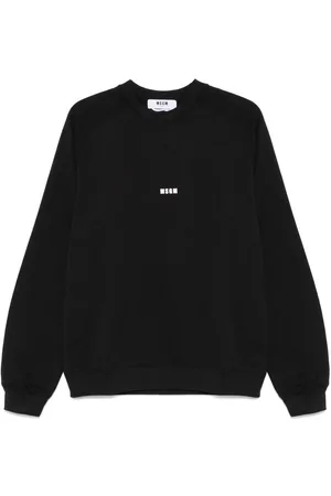 Msgm | Felpa in cotone girocollo con logo bianco | male | | L