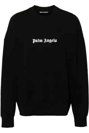 Palm Angels | Felpa girocollo in cotone con logo bianco | male | | L