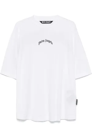 Palm Angels | T-shirt bianca in cotone con logo nero | male | | L