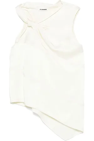 Jil Sander | Top asimmetrico beige chiaro con nodo | female | | 40
