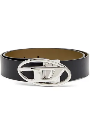 Diesel | Cintura nera con fibbia logo argenata ovale | female | | 90