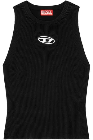 Diesel | Top canotta nera con logo cut-out | female | | M