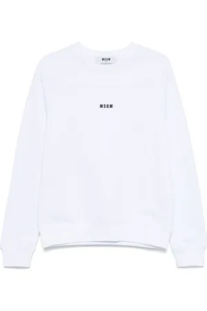 Msgm | Felpa girocollo bianca con logo | female | | L