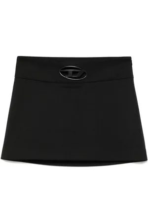 Diesel | Minigonna nera con logo cut out | female | | 40