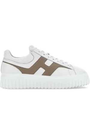Hogan | Sneakers H-Stripes in pelle bianca e beige | male | | 9