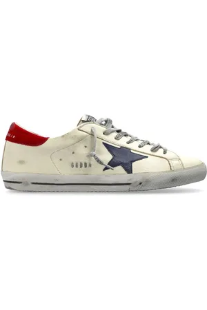 Golden Goose | Sneakers Super-Star in pelle beige e rosso | male | | 40