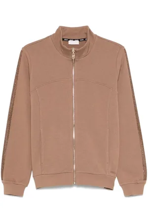 Liu Jo | Felpa marrone con zip impreziosita sulle maniche | female | | M