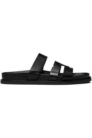 Tory Burch | Ciabatte nere di pelle con tre fasce | female | | 6