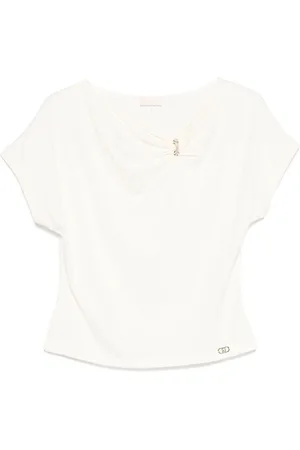 Liu Jo | T-Shirt bianca con scollo drappeggiato | female | | L