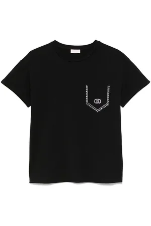 Liu Jo | T-shirt nera con tascha impreziosita sul petto | female | | L