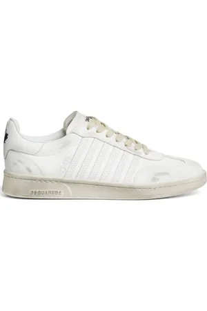 Dsquared2 | Sneakers Boxer in pelle bianca con strisce | male | | 40