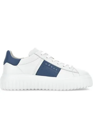 Hogan | Sneakers H-Stripes in pelle bianca con striscia blu | male | | 11