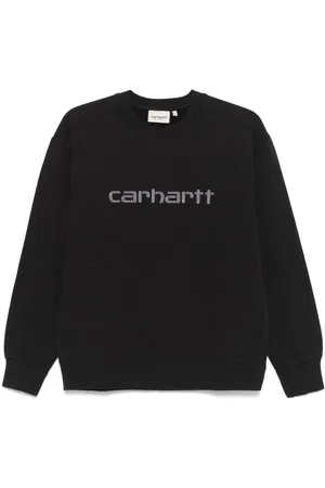 Carhartt | Felpa nera girocollo con logo con strass | female | | XS