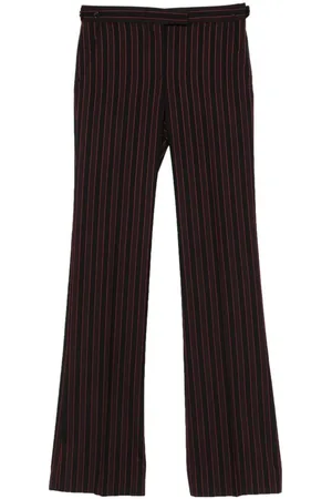 Alexander McQueen | Pantaloni morbidi gessati in lana | female | | 42