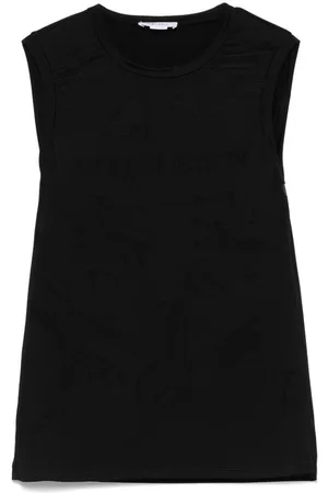 Alexander McQueen | T-shirt nera con inserti trasparenti | female | | 40