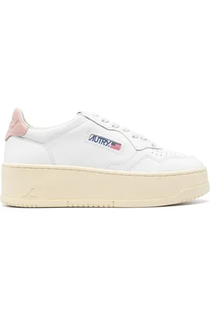 Autry | Sneakers Medalist platform in pelle di vitello bianca e beige | female | | 40