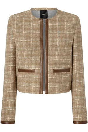 Pinko | Giacca Finale in tweed marrone chiaro con zip | female | | 38