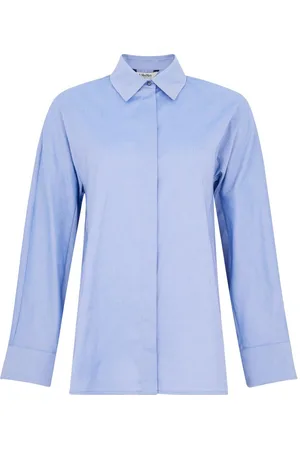 Max Mara | Camicia Conero in cotone celeste svasata | female | | 38