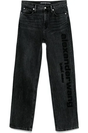 Alexander Wang | Jeans neri con logo tipo sulla gamba | female | | 25