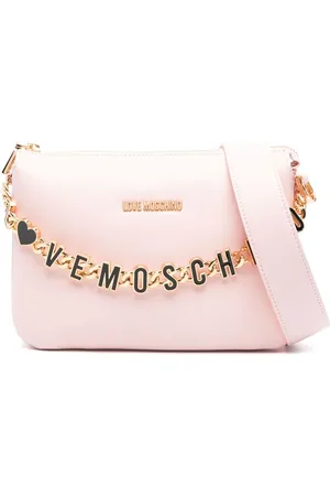 Moschino | Borsa a spalla beige con catena oro con logo nero | female | | UNI