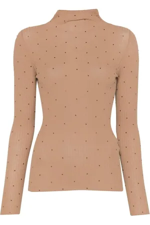Liu Jo | Maglia in cotone semitrasparente a coste con strass | female | | S