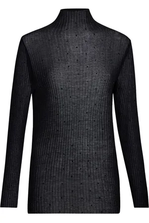 Liu Jo | Maglia in cotone semitrasparente a coste con strass | female | | S