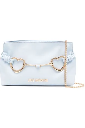 Moschino | Borsa a spalla in ecopelle celeste con tracolla in catena | female | | UNI