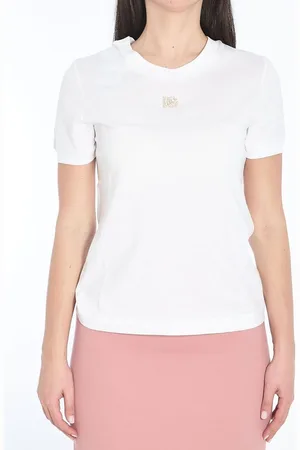 Dolce & Gabbana | T-shirt bianca con logo DG | female | | 40
