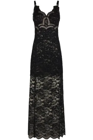 Paco rabanne | Abito lungo in pizzo semi trasparente | female | | 38