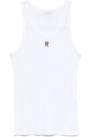 Paco rabanne | T-shirt in cotone con placca logo argento | female | | M