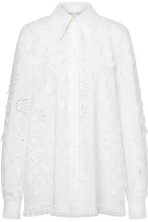 Alberta Ferretti | Camicia con dettagli cut-out e ricamo in cotone | female | | 42
