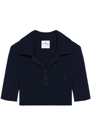 Courrèges | Polo crop in cotone con logo | female | | M