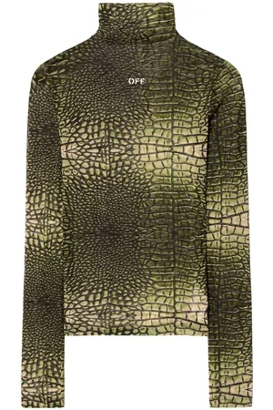 OFF-WHITE | T-shirt a collo alto con stampa effetto coccodrillo | female | | 42