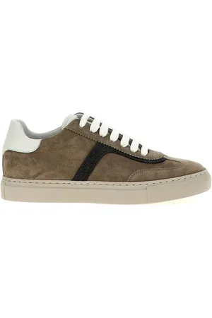Brunello Cucinelli | Sneakers in pelle scamosciata grigia | female | | 35