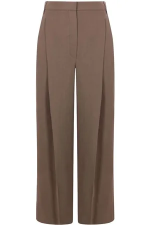 Brunello Cucinelli | Pantaloni a gamba larga marroni | female | | 40