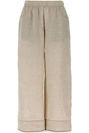 Brunello Cucinelli | Pantaloni a gamba larga in lino | female | | L