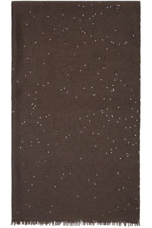 Brunello Cucinelli | Foulard in cashmere e seta con paillettes | female | | UNI